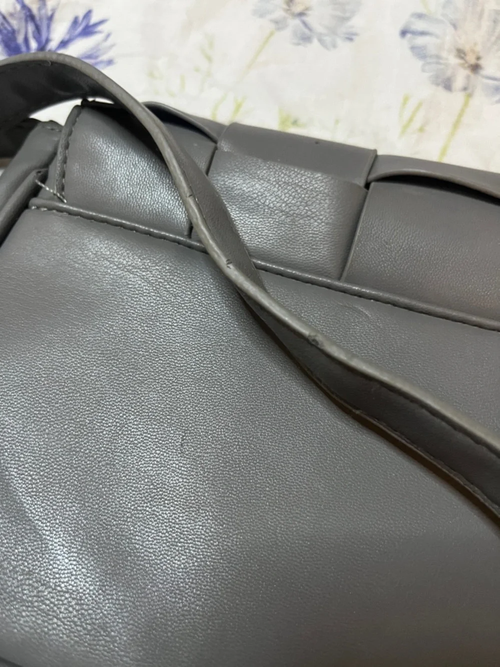 Woven Front Crossbody Bag in Gray - Picture 6 of 8